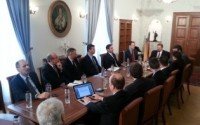 Participants of the Freedom Caravan meet with politicians and religious leaders in Bucharest during the March 2013 initiative to promote religious liberty. (Photo: ANN/RUC)